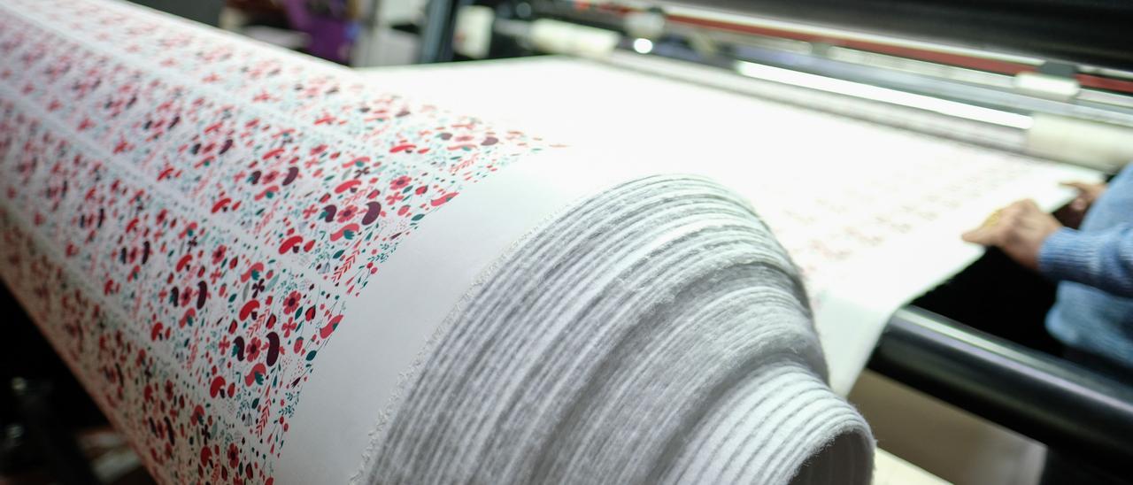 Fabricación de textiles, imagen de archivo