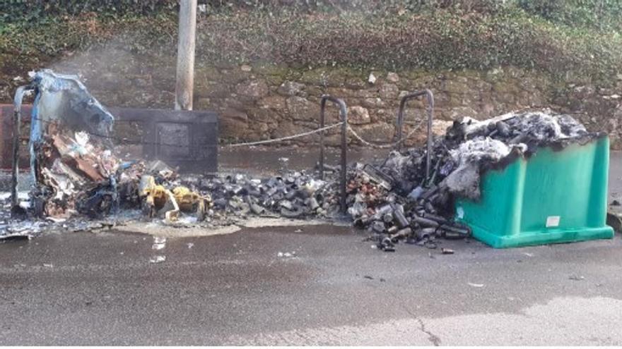Nuevo incendio en colectores de la basura en Carballo