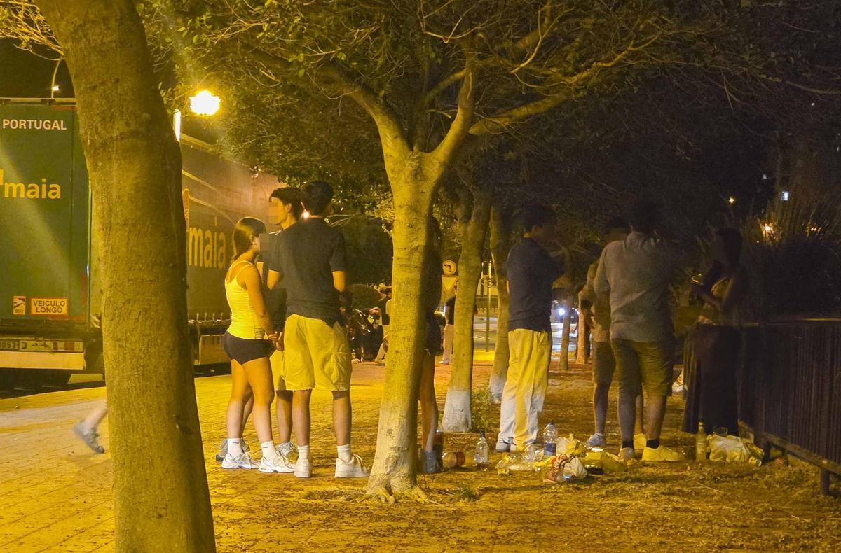 Botellón en la zona de la Albufereta en Alicante