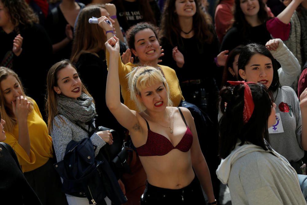 Women protest at nationwide feminist strike on ...