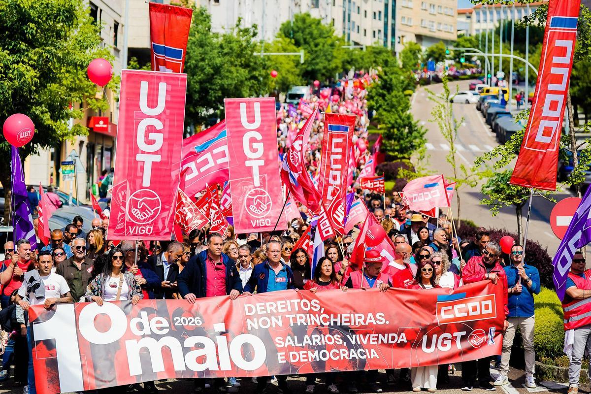 Primero de Mayo en Vigo: por la paz, mejores salarios y vivienda digna
