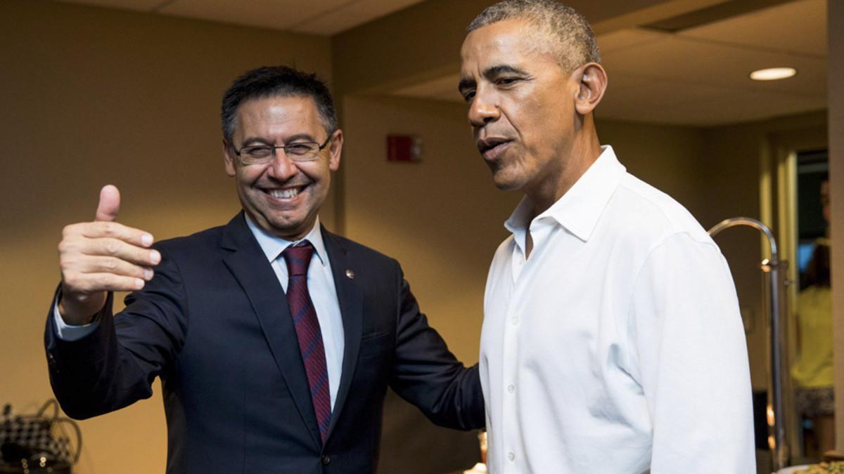 Obama, con Josep Mª Bartomeu