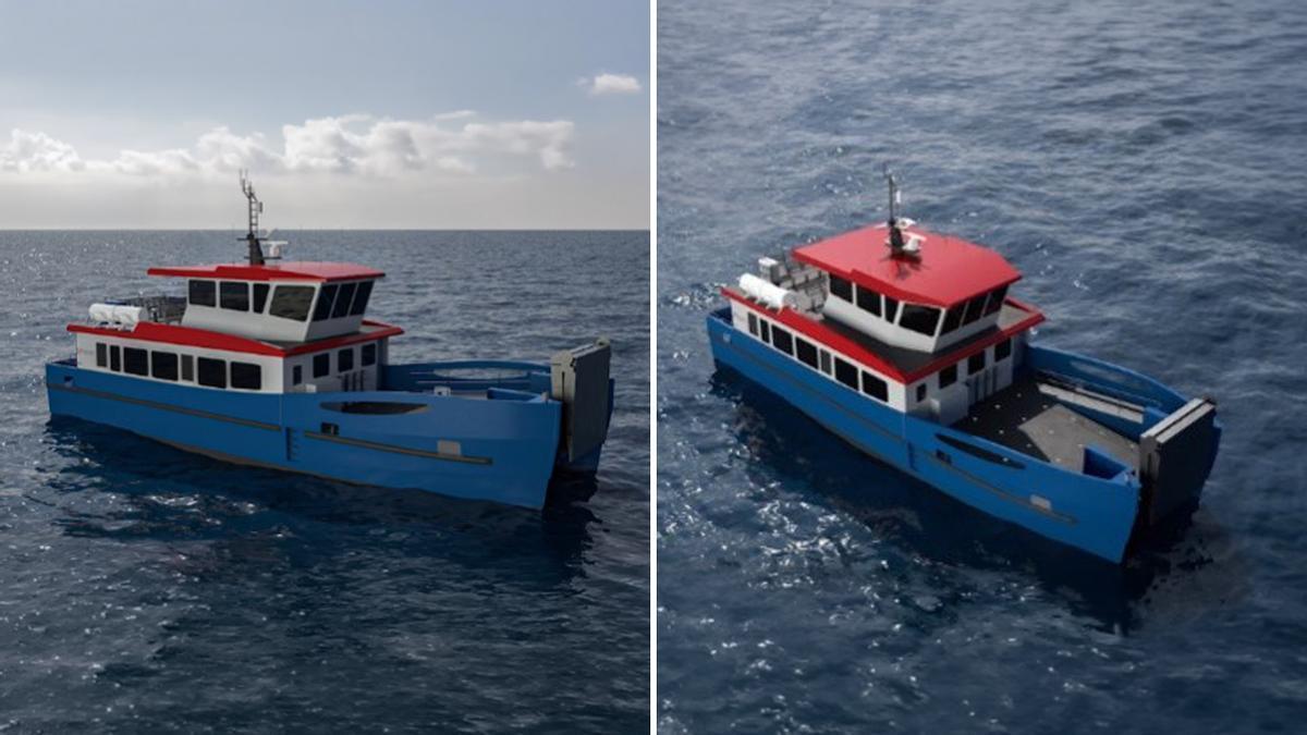 Diseño final del catamarán que fabricará Aister para Saint-Pierre et Miquelon.