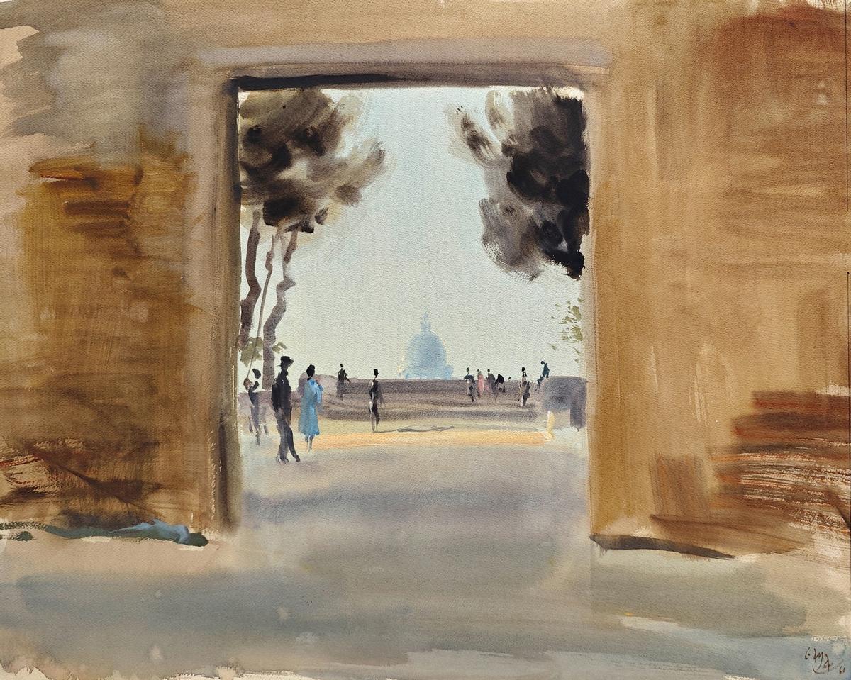 El Jardín de los Naranjos de Roma pintado por Ramón Gaya.