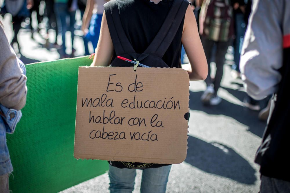 Manifestación estudiantil en Valencia en defensa de la enseñanza pública