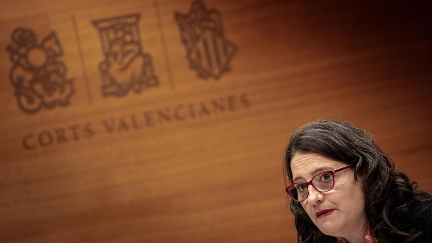 La vicepresidenta del Consell y consellera de Igualdad, en su comparecencia ayer en las Corts.