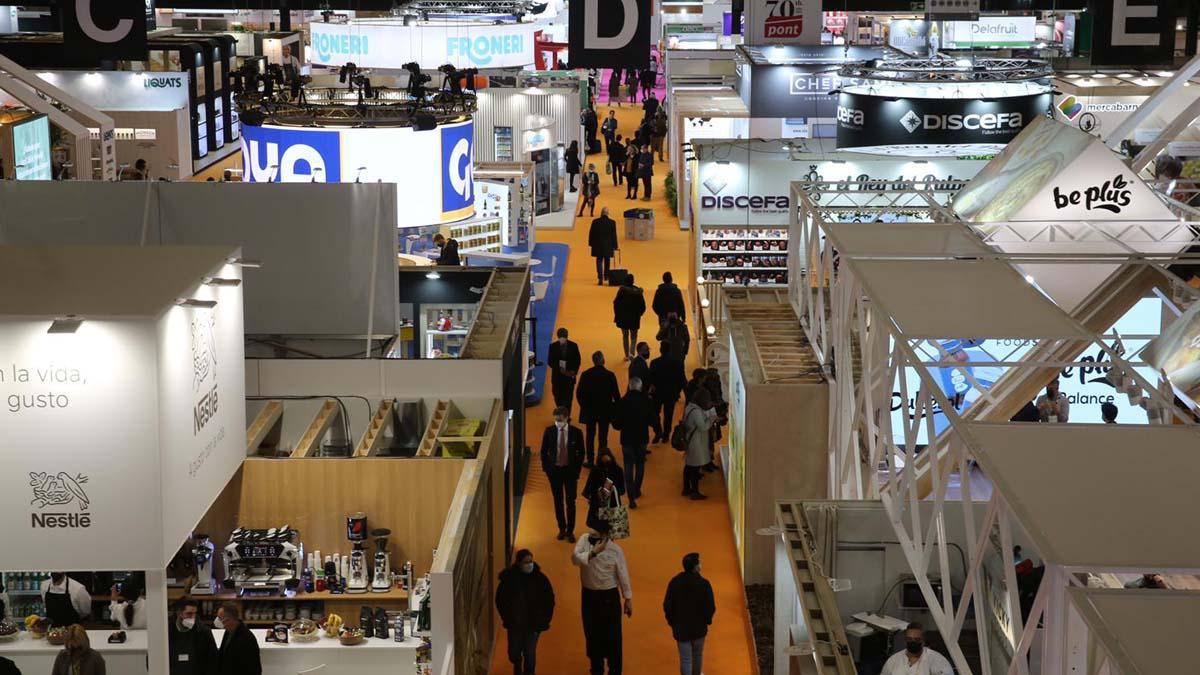 Vista aérea del interior de la feria Alimentaria.