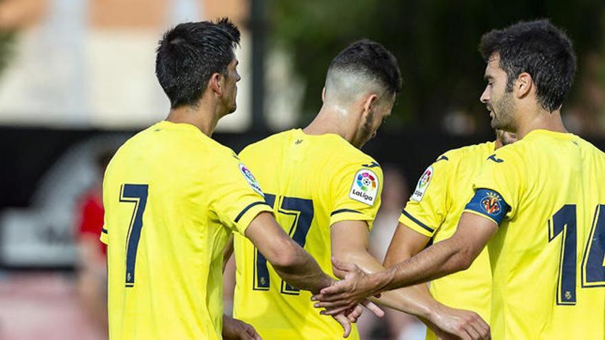 Celebrando el 1-0 de Gerard Moreno.