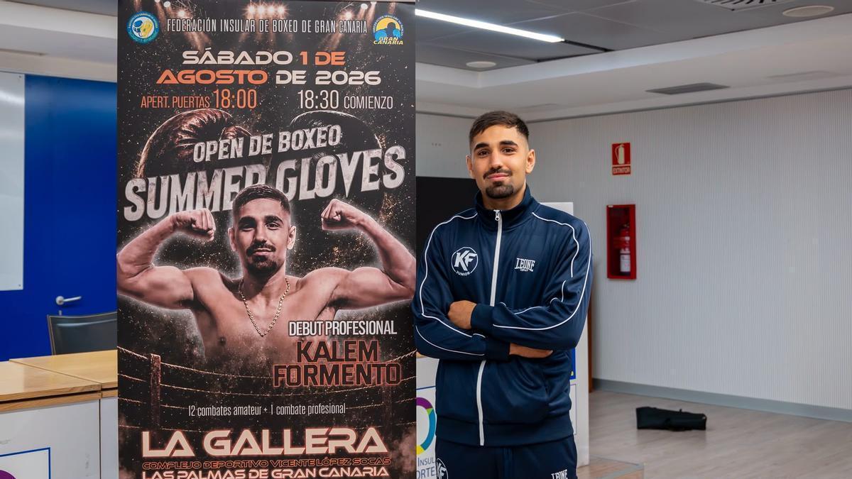 Kalem Formento durante la presentación de la velada del sábado, en la que debuta como profesional.