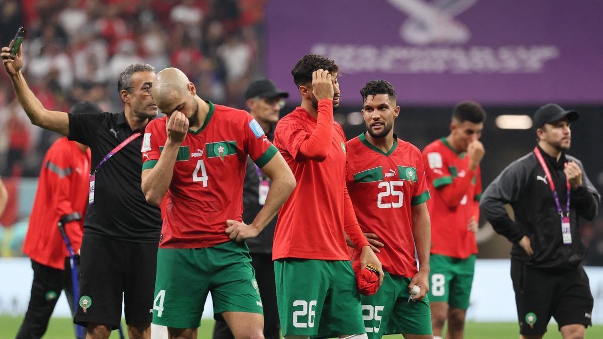 Jugadores de la selección de Marruecos, durante el pasado Mundial de Qatar.