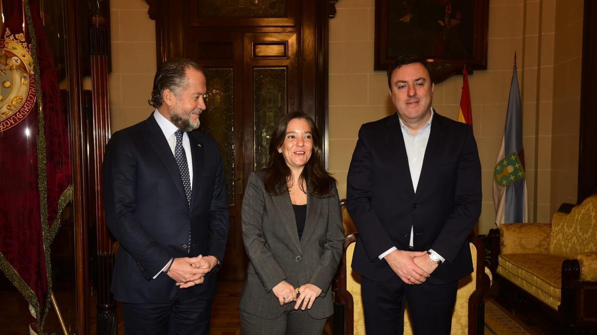 Comparecencia de Escotet e Inés Rey para anunciar la renuncia de A Coruña al Mundial 2030