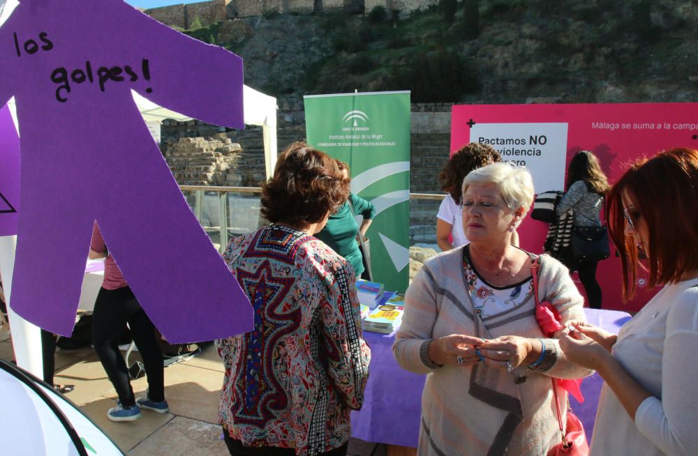 Campaña para concienciar contra la violencia de género en la calle Alcazabilla.