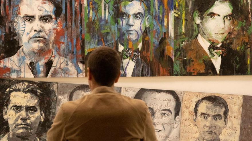 Retratos de Federico García Lorca en el Museo Etnográfico de Castilla y León.