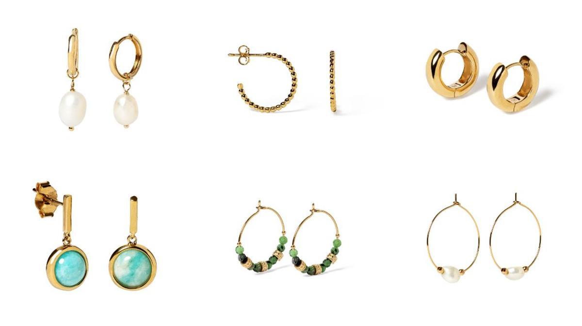 Diferentes pendientes de la marca valenciana Sure Jewels.