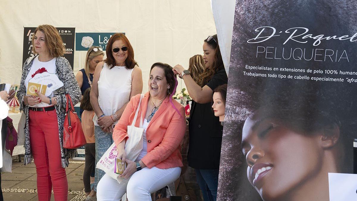 Blanca Torrent, en un stand de peluquería este sábado en la Expo Marca Mujer.