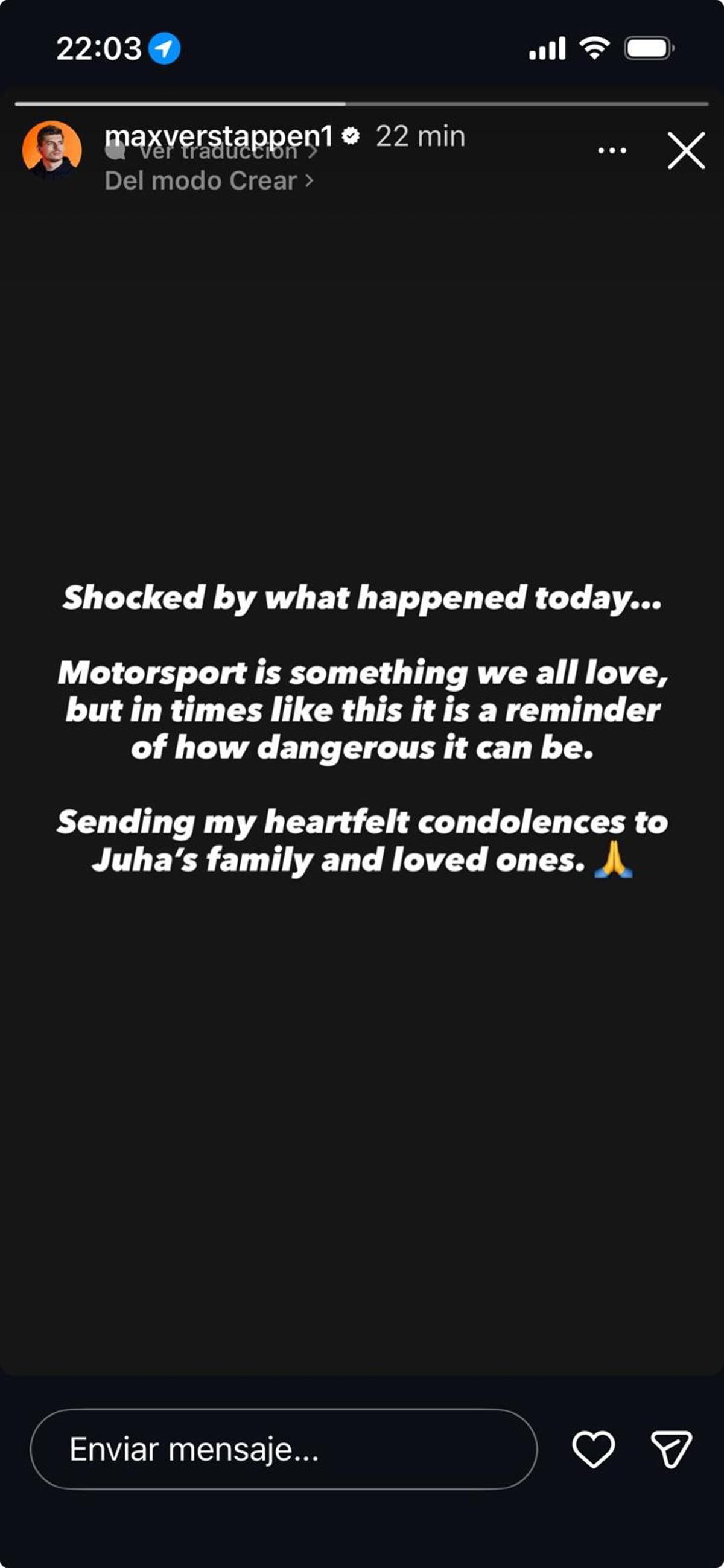 Publicación de Max Verstappen