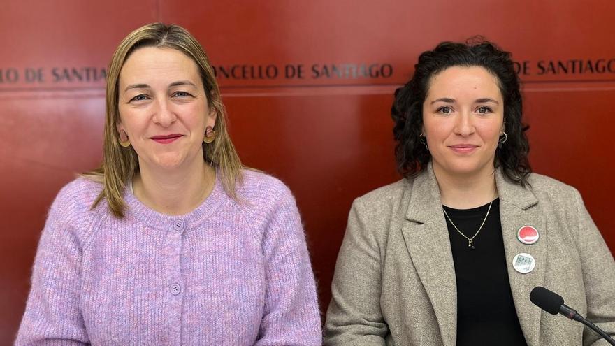 Míriam Louzao e Saleta Chao, na presentación das emendas do BNG para Santiago