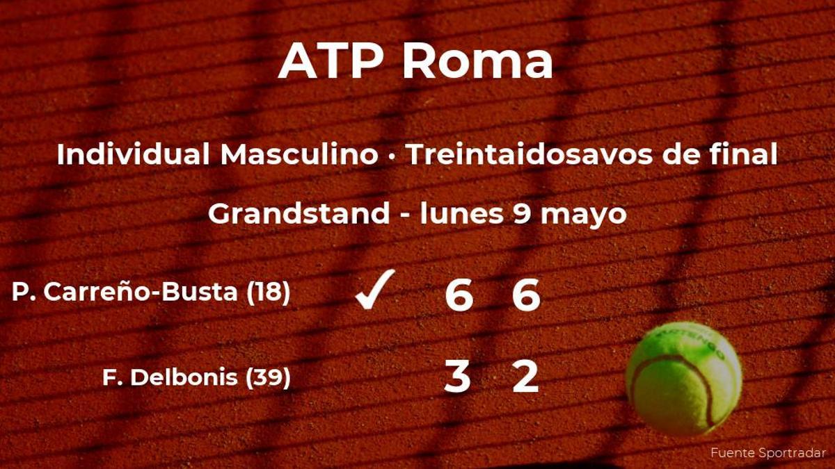 El tenista Pablo Carreño-Busta gana en los treintaidosavos de final del torneo ATP 1000 de Roma