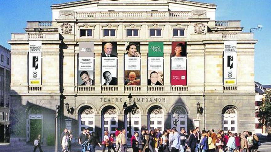 El fotomontaje muestra cómo se dispondrá la fachada del Campoamor para la entrega de los premios líricos.
