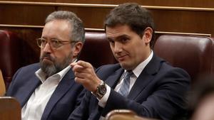 Albert Rivera durante la segunda jornada de la moción.