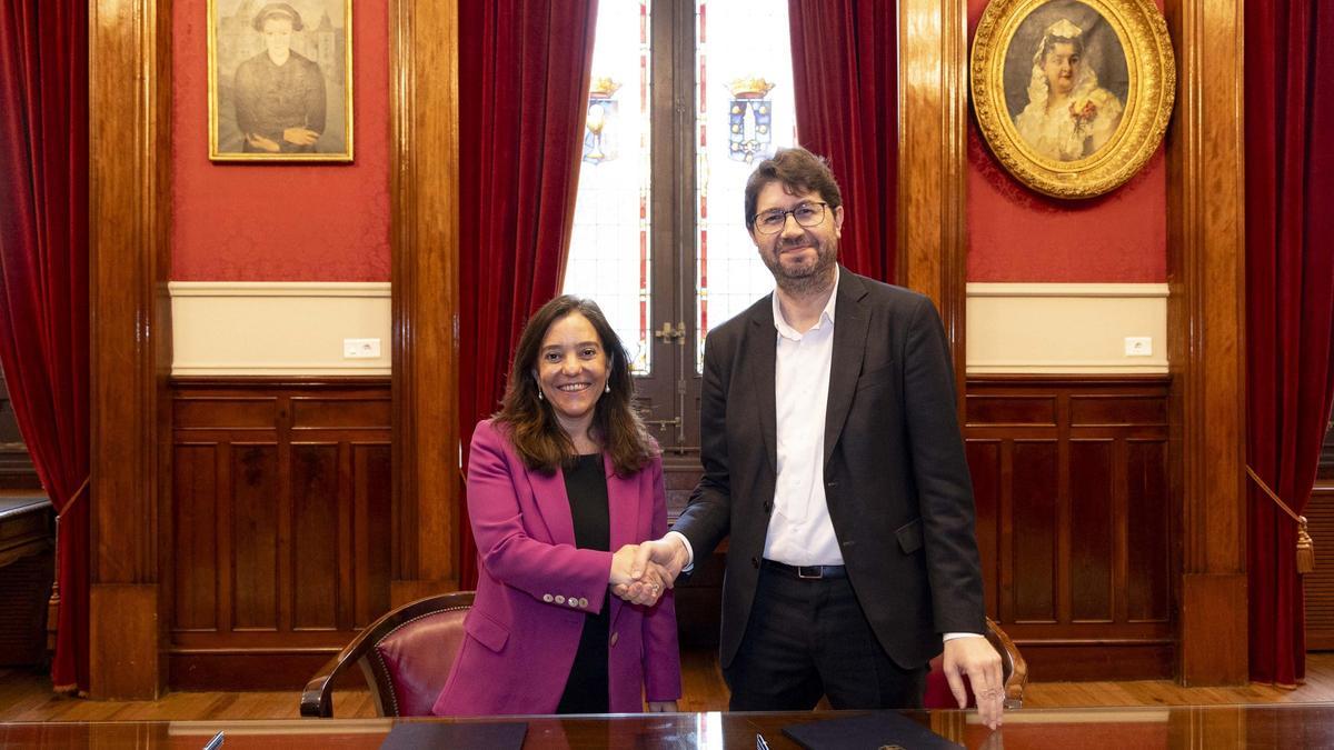 Inés Rey y Carlos Calvelo, este miércoles.