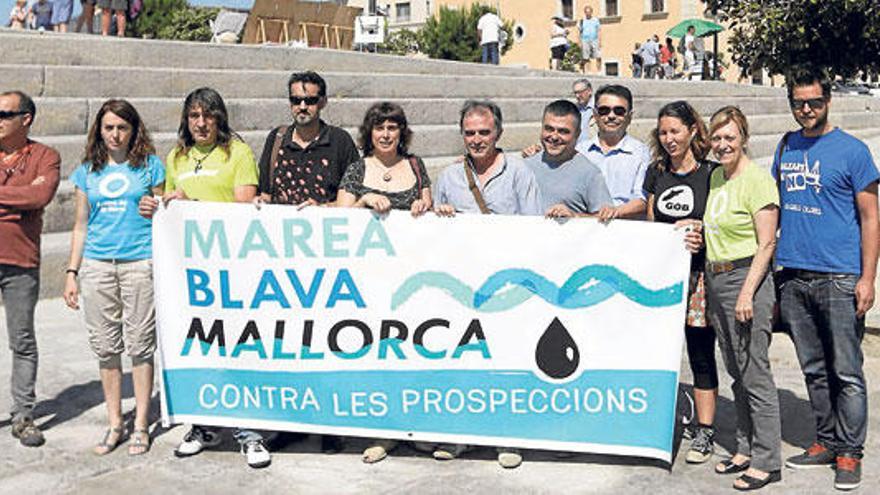 Representantes de algunas de las entidades que integran la nueva plataforma Marea Blava Mallorca, ayer en el Parc de la Mar.