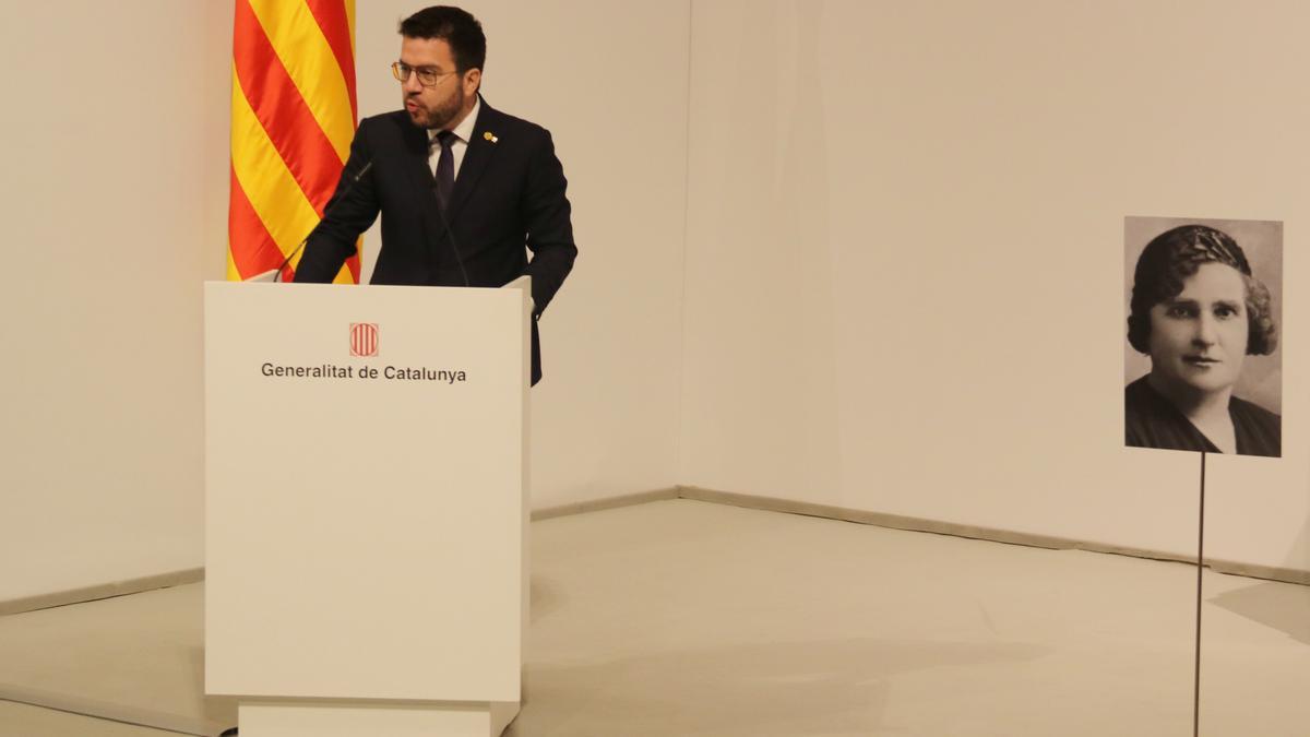 Pere Aragonès durant l'acte de clausura de l'any Nativitat Yarza