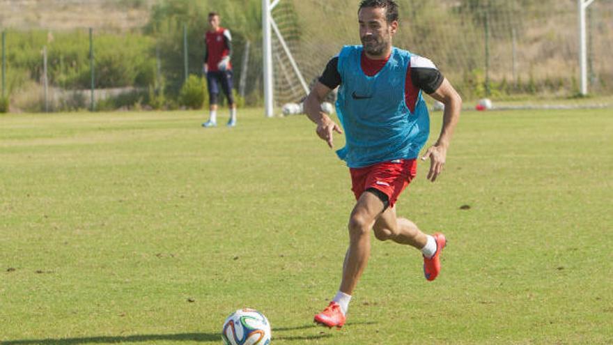 Peña durante un entrenamiento este verano