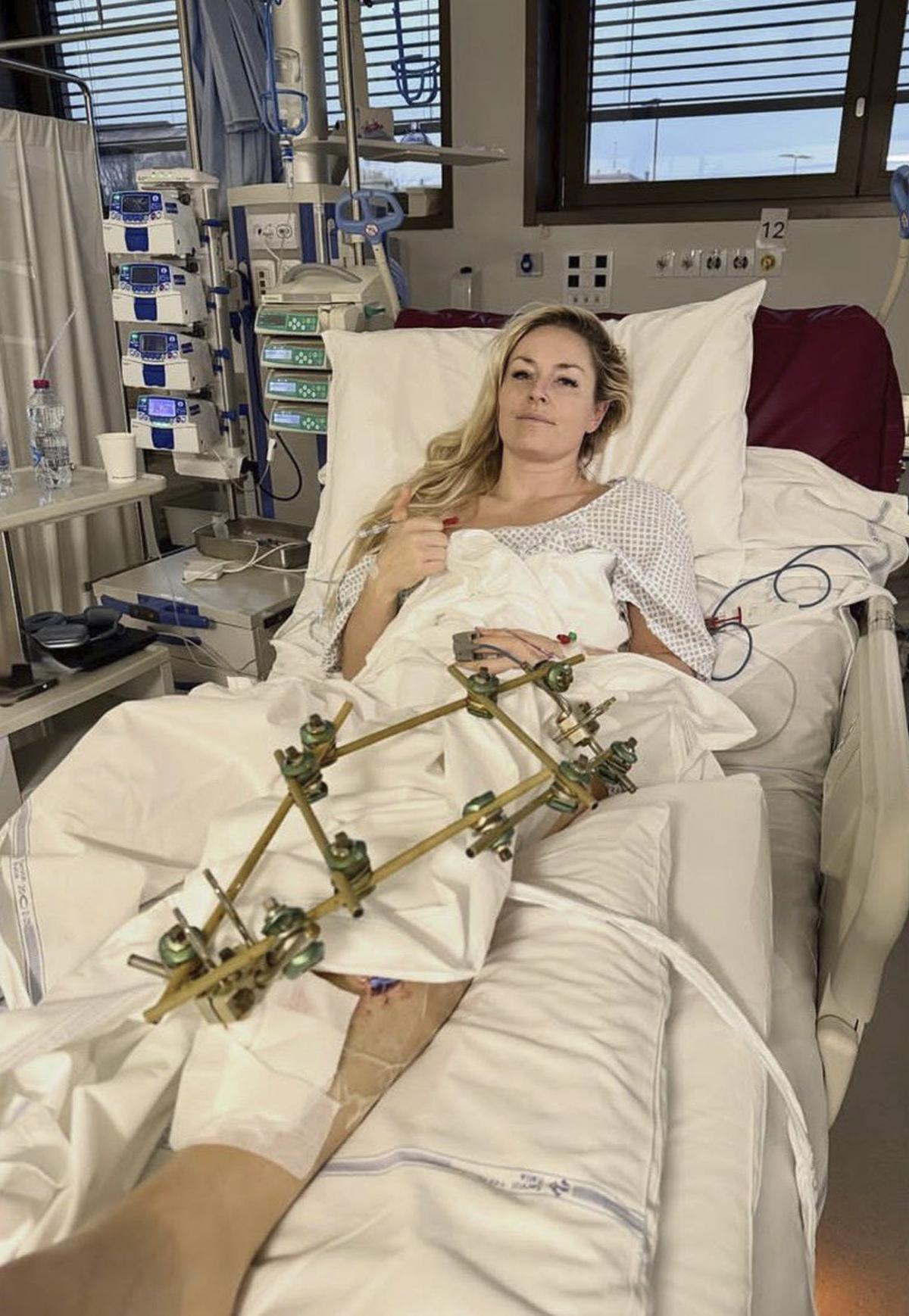 Vonn, en el hospital de Brescia. | @LINDSAYVONN