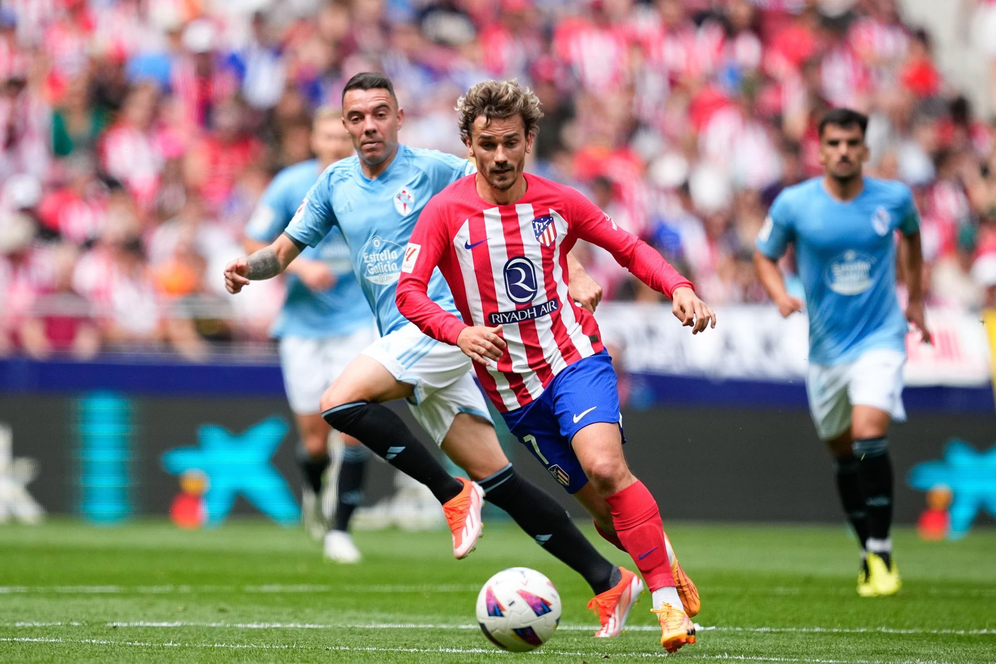 Antoine Griezmann of Atletico de Madrid in action during the Spanish League, LaLiga EA Sports, football match played between Atletico de Madrid and Celta de Vigo at Civitas Metropolitano stadium on May 12, 2024, in Madrid, Spain. AFP7 12/05/2024 ONLY FOR USE IN SPAIN / Oscar J. Barroso / AFP7 / Europa Press;2024;SOCCER;SPAIN;SPORT;ZSOCCER;ZSPORT;Atletico de Madrid v Celta de Vigo - LaLiga EA Sports;