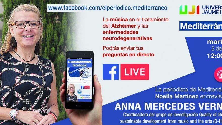 Los secretos de la música en el Alzheimer, en un Facebook Live con la investigadora Anna Mercedes Vernia