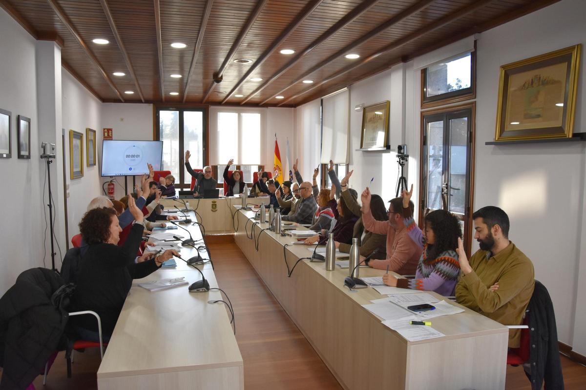 Una de las votaciones en el pleno de Ames celebrado este pasado jueves