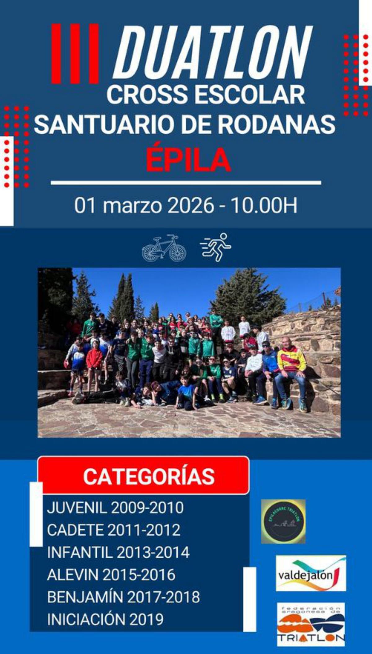 El duatlón escolar y la Subida a Rodanas serán en marzo