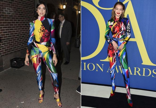 Dua Lipa y Gigi Hadid coinciden con un mismo traje de Versace