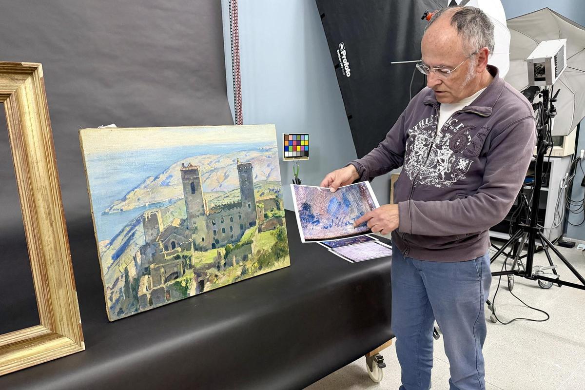 L'oli sobre tela, obra de Rafael Martínez Padilla, de Sant Pere de Rodes