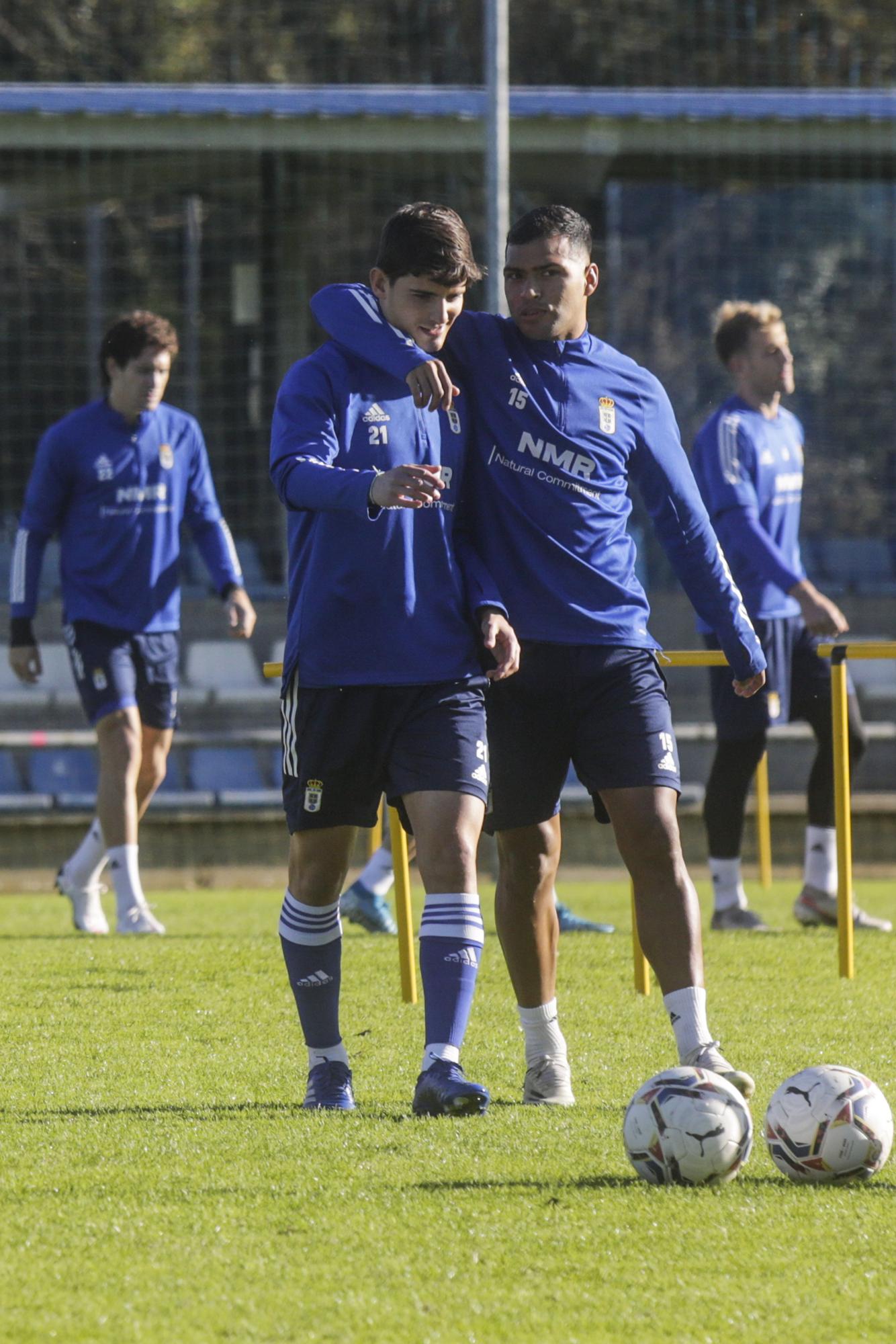 El último entrenamiento del Oviedo antes de recibir al Fuenlabrada