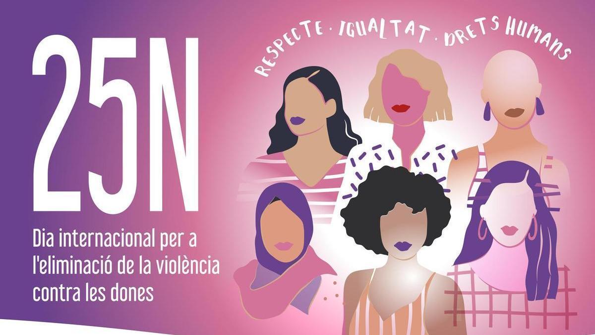 Cartel por el 25N en Sant Antoni