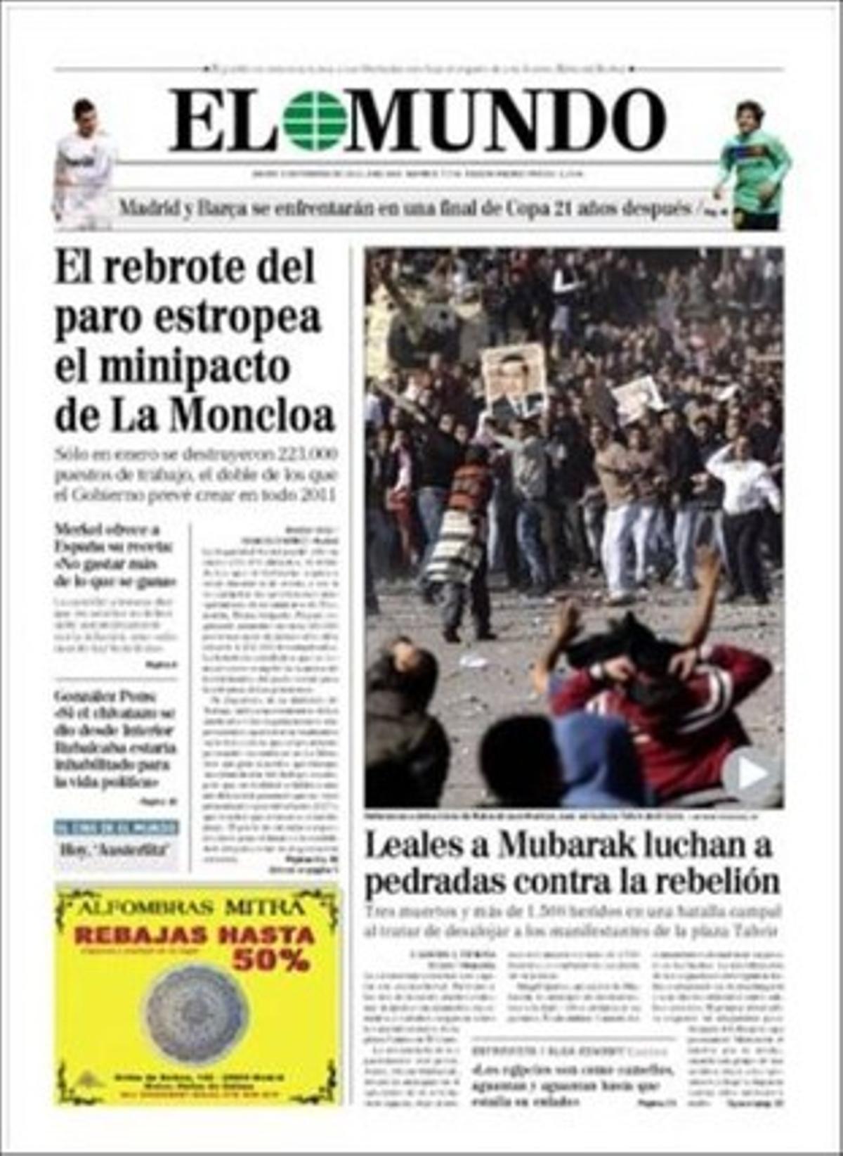 ’El Mundo’ també destaca a dins que la Guàrdia Urbana multa centenars de clients per demanar serveis a prostitutes a Ciutat Vella i que les caixes perden 60 milions al dia en dipòsits.