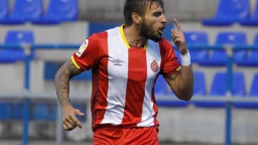 Cristian «Portu», en un partit de pretemporada a Palamós.