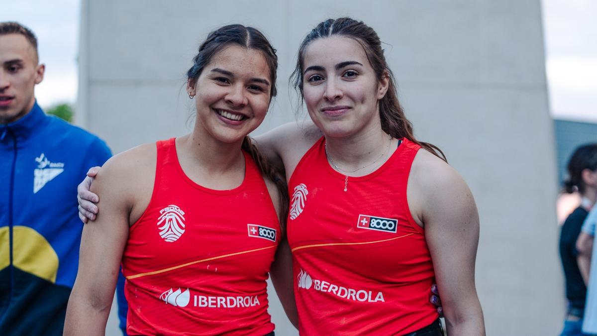 Leslie Romero y Carla Martínez en la Copa de Europa de Escalada de Velocidad en Innsbruck 2023