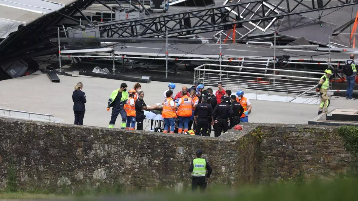 El "efecto vela" en la lona de cubierta, posible causa del derrumbe en el escenario de O Son do Camiño