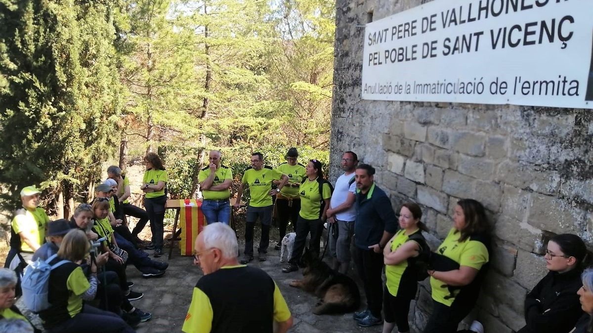 Acte reivindicatiu que es va fer l'any passat a Sant Pere de Vallhonesta, amb l'aplec suspès