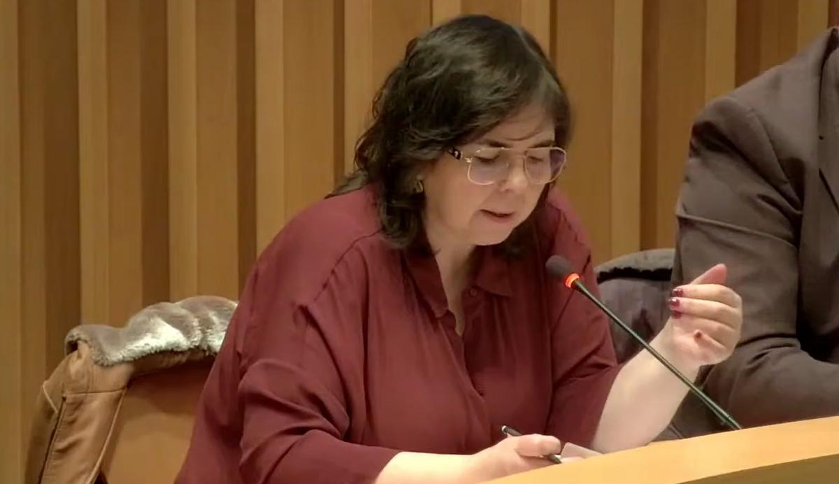 La regidora de Grup Blanes, Rosa Aladern, en una intervenció al ple