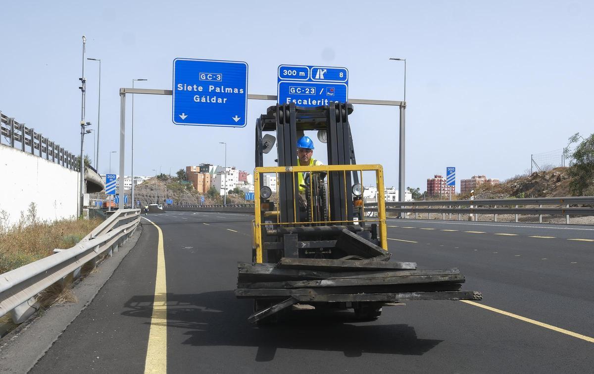 Comienzan las obras en la Circunvalación de Las Palmas de Gran Canaria (GC-3), en el tramo que atraviesa el barranco Guiniguada