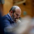 El presidente del Senado, Pedro Rollán, durante una sesión de control al Gobierno, en el Senado, a 9 de abril de 2024, en Madrid (España).