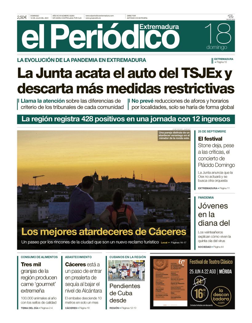 Consulta la portada correspondiente al día 18 de julio del 2021