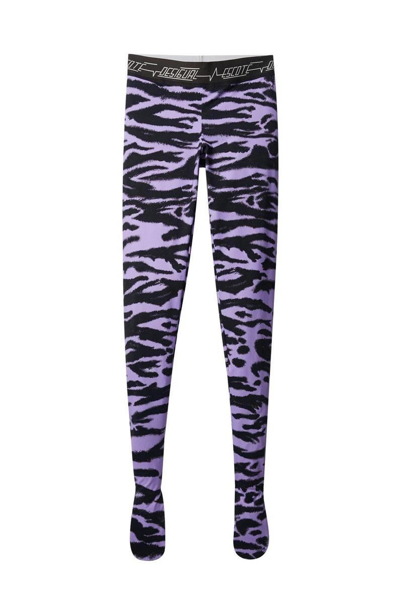 Zebra-print dance leggings