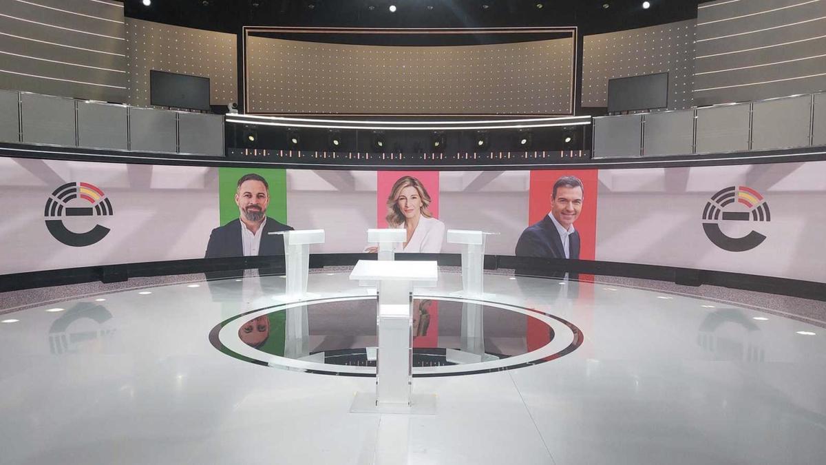 El plató de '23, el debate final' de RTVE