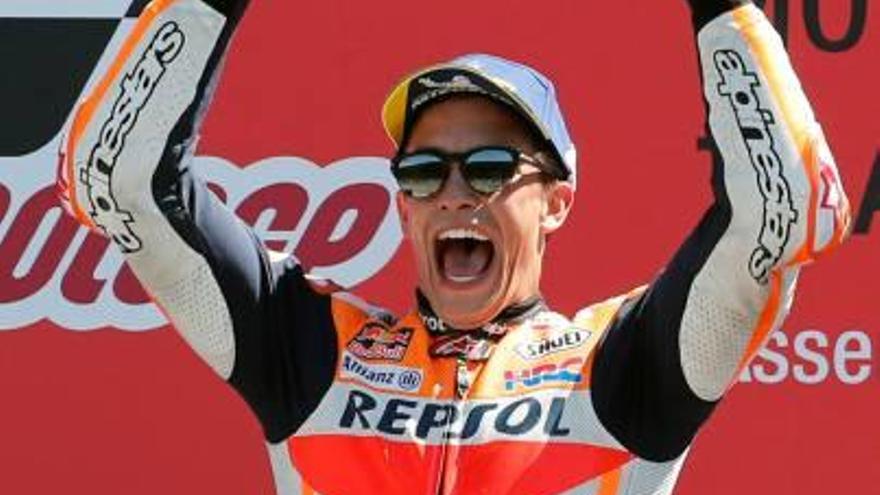 Marc Márquez esclata d&#039;alegria en pujar al podi del GP d&#039;Holanda