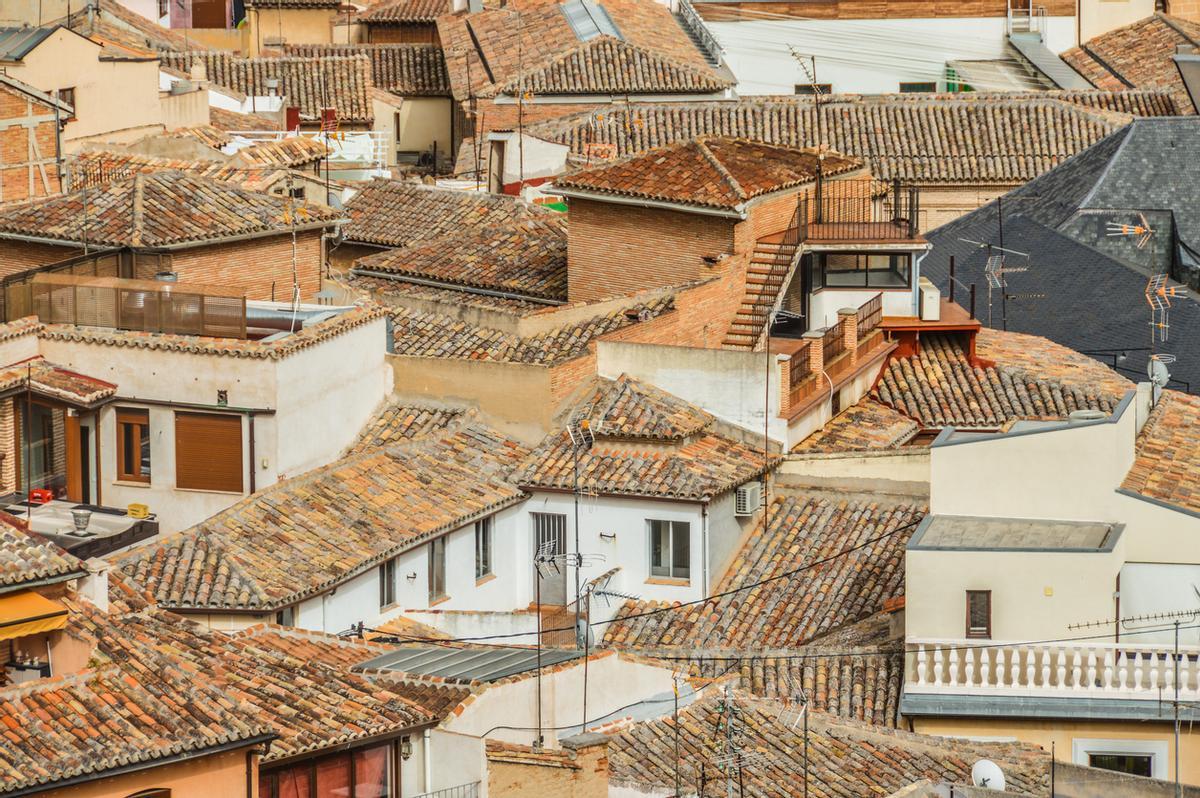 Entramado de casas en Castilla-La Mancha.